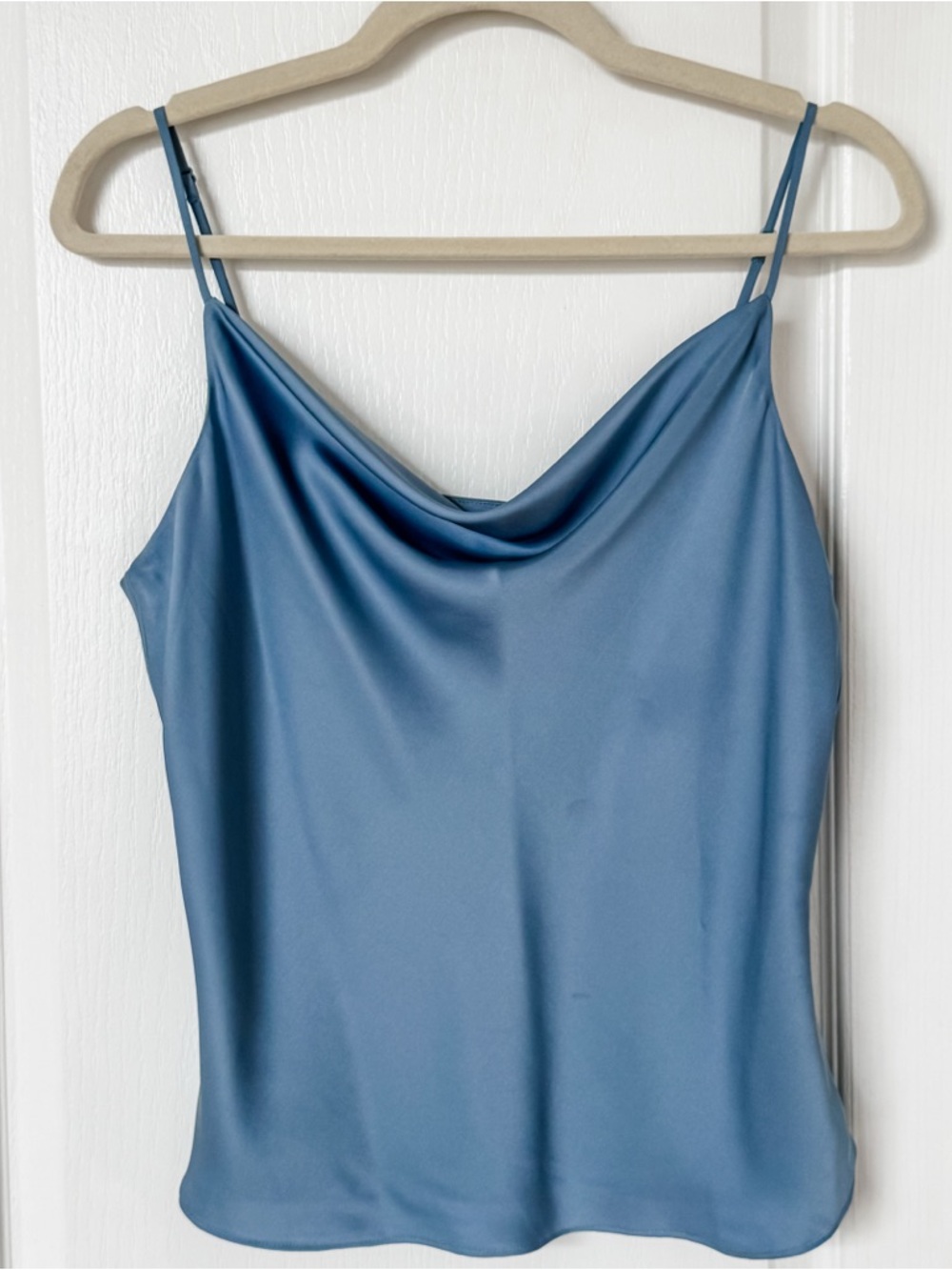 Aritzia/Babaton Cowl Neck Satin Camisole Top, Slab Blue